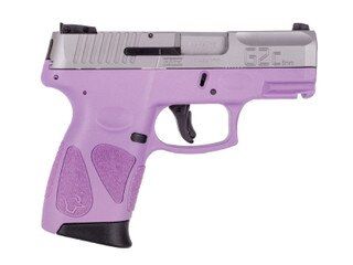 Taurus USA G2C Handgun 9mm in Light Purple has a matte stainless slide